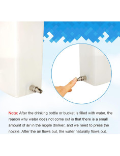 Bebedero para Conejos Cyrading 1L Acero Inoxidable Antifugas 2