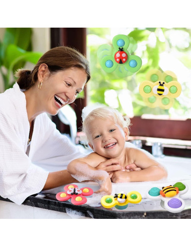 Juguete Spinner con Ventosa PARHILYAR - 6 Piezas para Bebés
