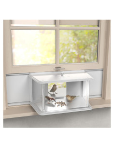 Comedero para Aves de Ventana NiHome 68.58-91.44 cm Blanco