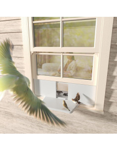 Comedero para Aves de Ventana NiHome 68.58-91.44 cm Blanco 2
