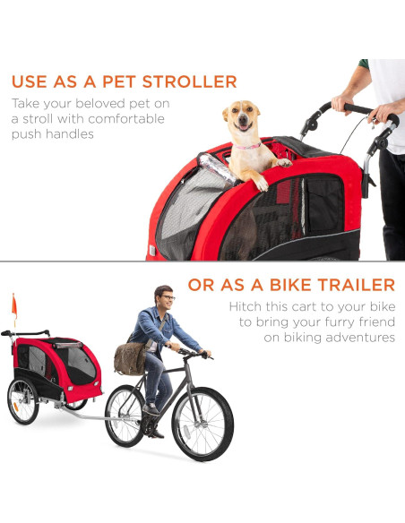 Carrito Remolque para Perros Mejor Opción 2-en-1 30kg