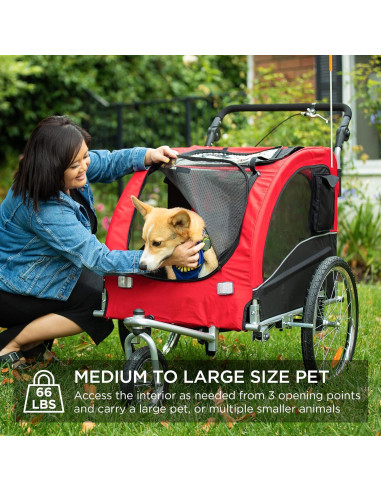 Carrito Remolque para Perros Mejor Opción 2-en-1 30kg