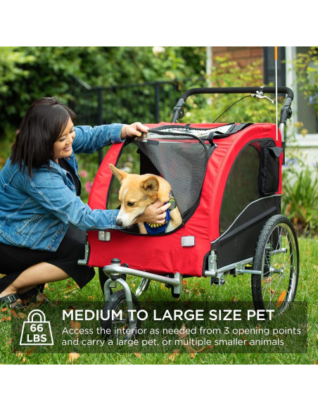 Carrito Remolque para Perros Mejor Opción 2-en-1 30kg