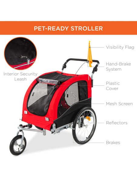 Carrito Remolque para Perros Mejor Opción 2-en-1 30kg
