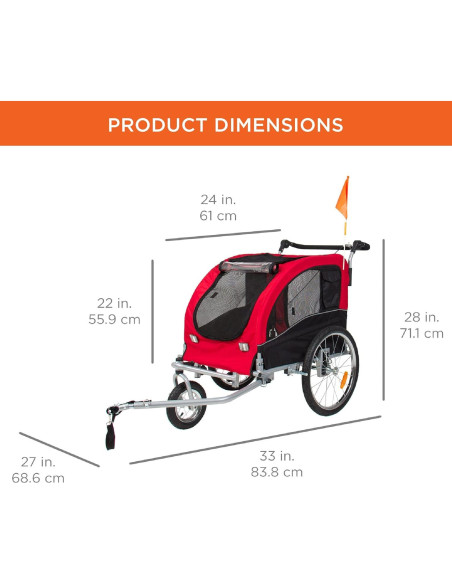 Carrito Remolque para Perros Mejor Opción 2-en-1 30kg