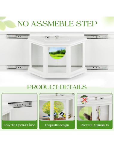 Comedero para Aves de Ventana XYADX 180 Madera Acrílico