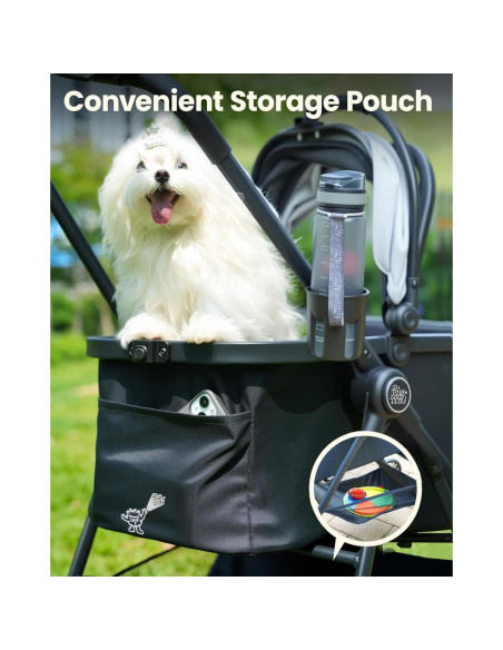 Carrito para Mascotas Pawccoli Plegable 15 kg Negro