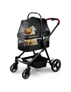Carrito para Mascotas YIYUNBEBE P600 Plegable 3 en 1 hasta 22 kg