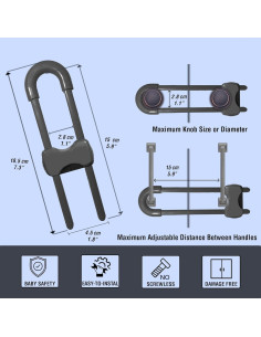 Cerraduras deslizantes de seguridad WENPENG para armarios - 10 paquetes 2