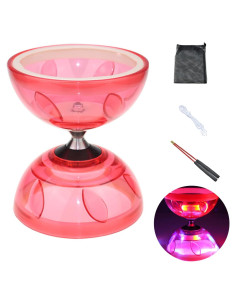 Conjunto Diabolo Chino LED HenMerry 13 cm con Palos y Bolsa