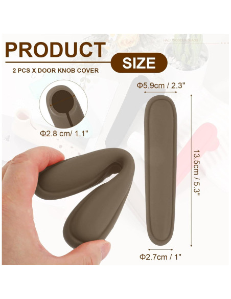 Cubiertas de Manijas de Puerta uxcell de Silicona 2 Pcs Marrón
