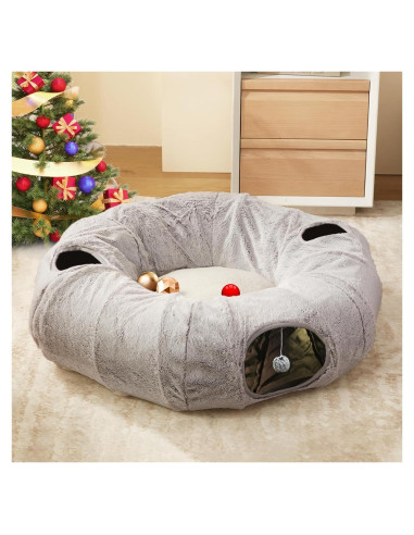 Cama túnel para gatos WINDRACING XL gris 95x95 cm