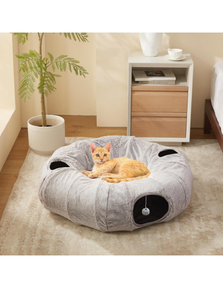 Cama túnel para gatos WINDRACING XL gris 95x95 cm