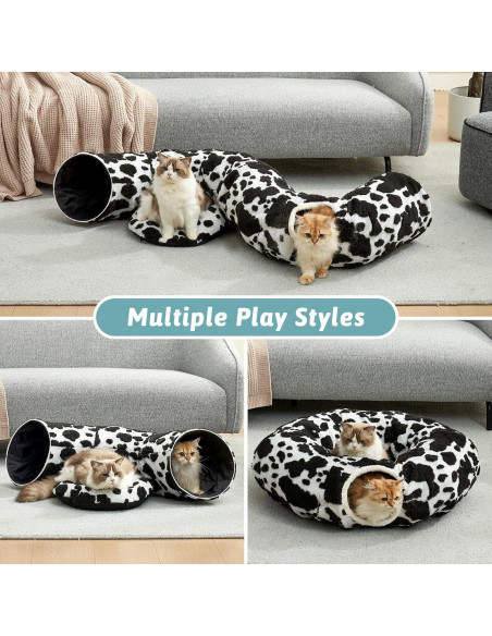 Túnel de Gato Plegable COZY KISS con Cojín Lavable 85x85 cm