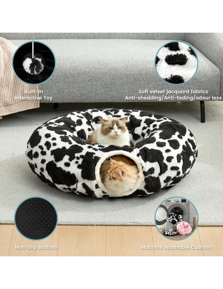 Túnel de Gato Plegable COZY KISS con Cojín Lavable 85x85 cm