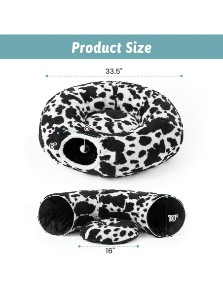 Túnel de Gato Plegable COZY KISS con Cojín Lavable 85x85 cm