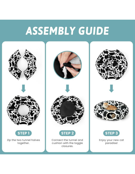 Túnel de Gato Plegable COZY KISS con Cojín Lavable 85x85 cm