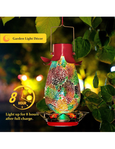 Alimentador Solar para Colibrí MKLZ, Botella de Vidrio 1.18L