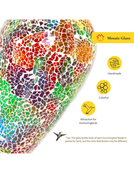 Alimentador Solar para Colibrí MKLZ, Botella de Vidrio 1.18L