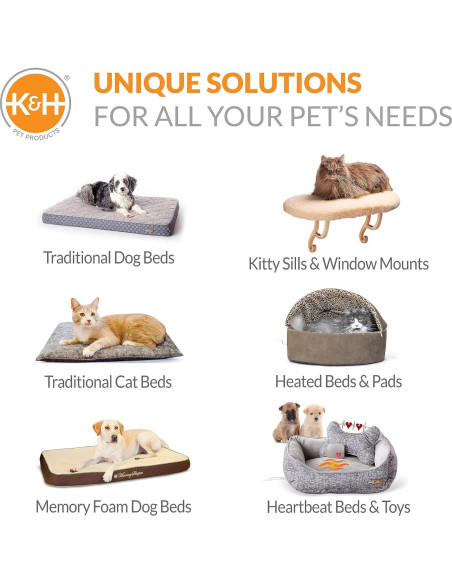 Cama Autocalentable para Gatos y Perros K&H 48x46cm Gris