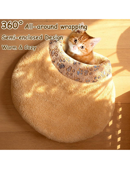 Saco de dormir para gatos JCATPD M-60x50x16cm Caqui