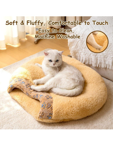 Saco de dormir para gatos JCATPD M-60x50x16cm Caqui