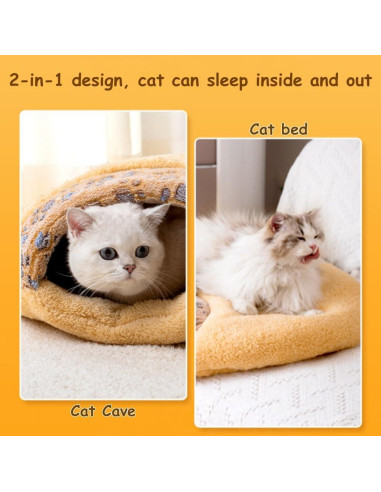 Saco de dormir para gatos JCATPD M-60x50x16cm Caqui