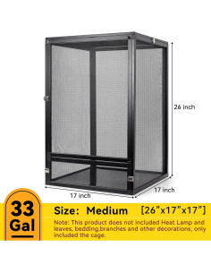 Terrario Plegable Runduck 33 Galones 66x43x43cm Negro 2