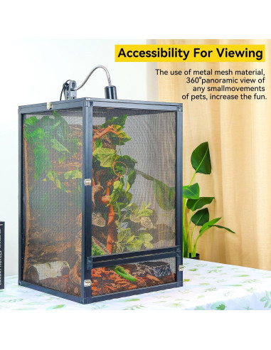 Terrario Plegable Runduck 33 Galones 66x43x43cm Negro