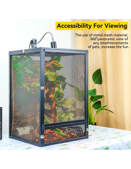 Terrario Plegable Runduck 33 Galones 66x43x43cm Negro