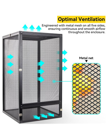 Terrario Plegable Runduck 33 Galones 66x43x43cm Negro