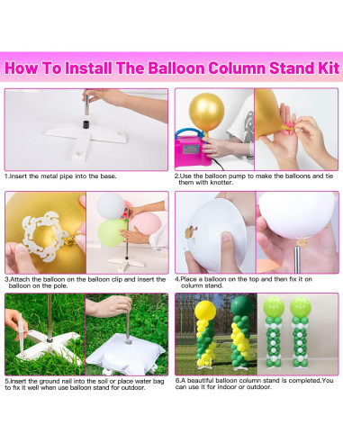 Kit Soporte de Columna de Globos Toosci con Bomba Eléctrica