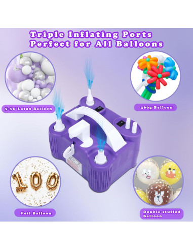 Bomba de aire eléctrica New Meetall 4 en 1 para globos y flotadores