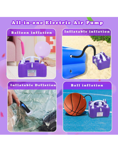 Bomba de aire eléctrica New Meetall 4 en 1 para globos y flotadores