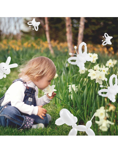 100 Globos Largos de Láttex Claro KUULBELA para Modelar