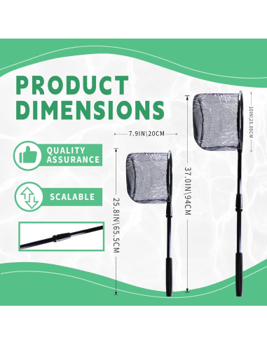 Red de Pesca LPEIEB 2 Pcs Retráctil 25.4x25 cm para Niños