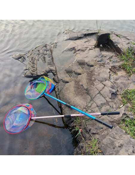 Red de Pesca LPEIEB 2 Pcs Retráctil 25.4x25 cm para Niños