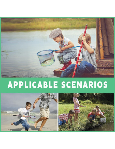 Red de Pesca LPEIEB 2 Pcs Retráctil 25.4x25 cm para Niños