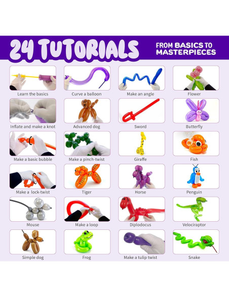 Kit de Modelado de Globos Dan&Darci - 100 Piezas y Bomba