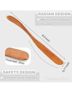 Espátulas de Madera para Mantequilla Framendino 6 Pcs 16.5 cm 2