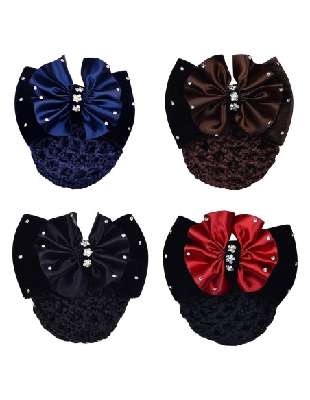 4 Clips para Cabello de Mujer IRITEC con Moño Decorativo