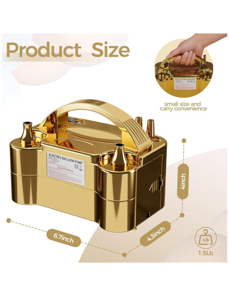 Bomba de Aire Eléctrica DECOCKRAT Doble Boquilla 600W