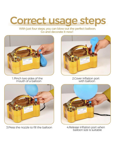 Bomba de Aire Eléctrica DECOCKRAT Doble Boquilla 600W