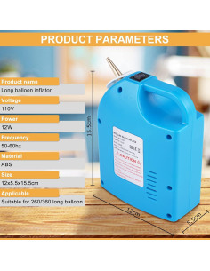 Inflador de globos eléctrico recargable Consfly 12W portátil 2