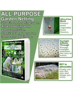 Malla de Jardín FARAER 10x10 Pies Ultra Fina Protección Plantas 2