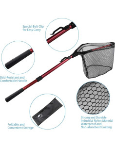 Red de Pesca Plegable YVLEEN con Mango Telescópico 40cm 2