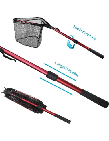 Red de Pesca Plegable YVLEEN con Mango Telescópico 40cm