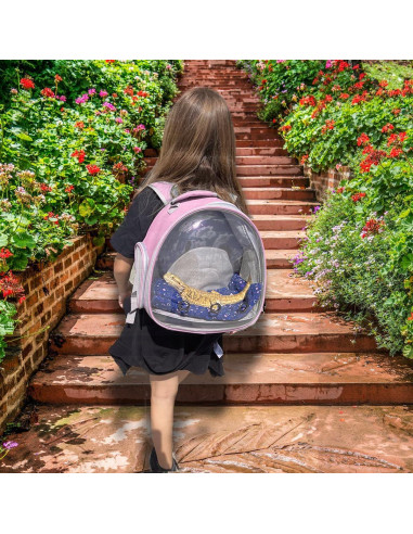 Transportador de Mochila para Reptiles WEVONIGU Rosa 30.48x25.4cm