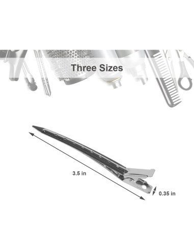 30 Clips de Cabello de Metal Ruocce Punta de Pato 8.9 cm