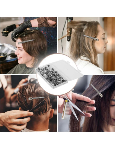 30 Clips de Cabello de Metal Ruocce Punta de Pato 8.9 cm